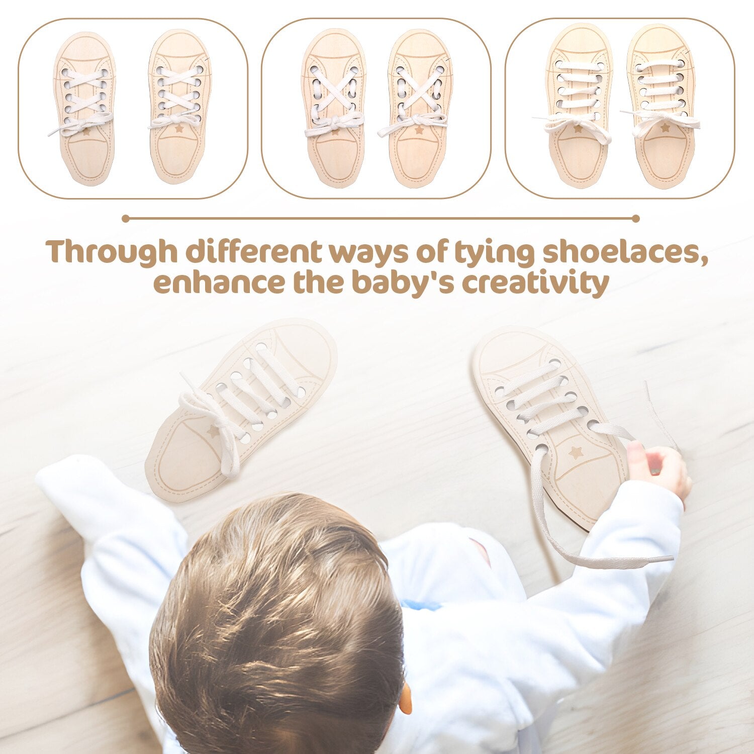 Wooden Lacing Shoe Toy- Learn to Tie shoe Laces