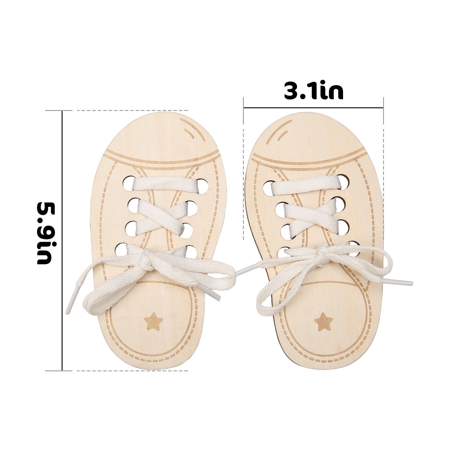 Wooden Lacing Shoe Toy- Learn to Tie shoe Laces