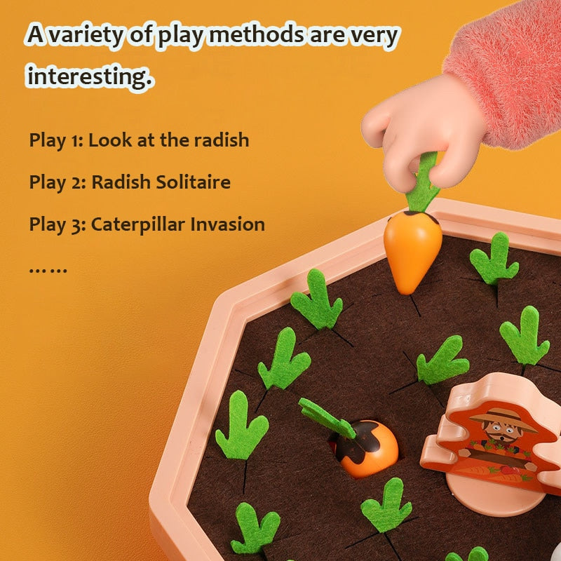 Kids Early Education Toy Parent-child Interaction Vegetable Developing Pull Radish Memory Hands-on Carrot Interactive Table Game