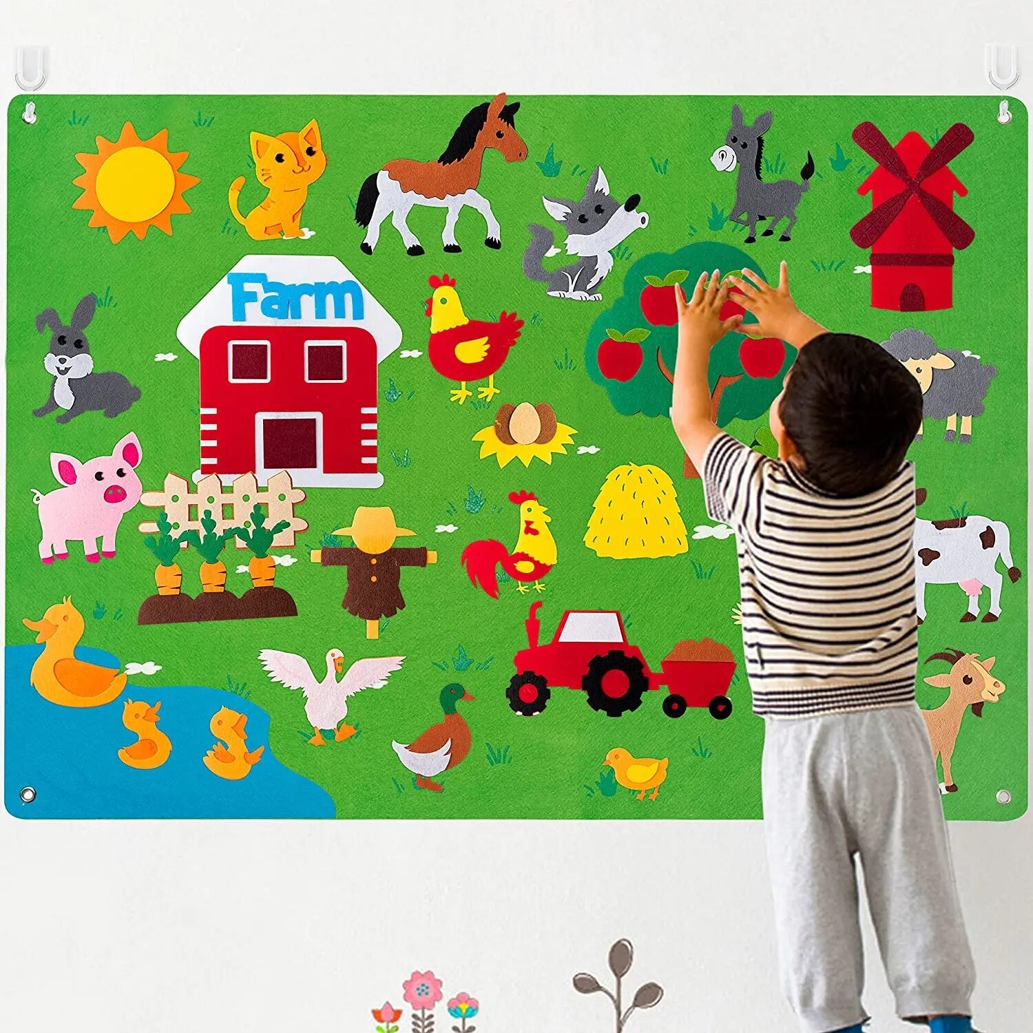 Felt Board Stories Set Montessori Ocean Farm Insect Animal Family Interactive Preschool Early Learning Toddlers Toys for Child