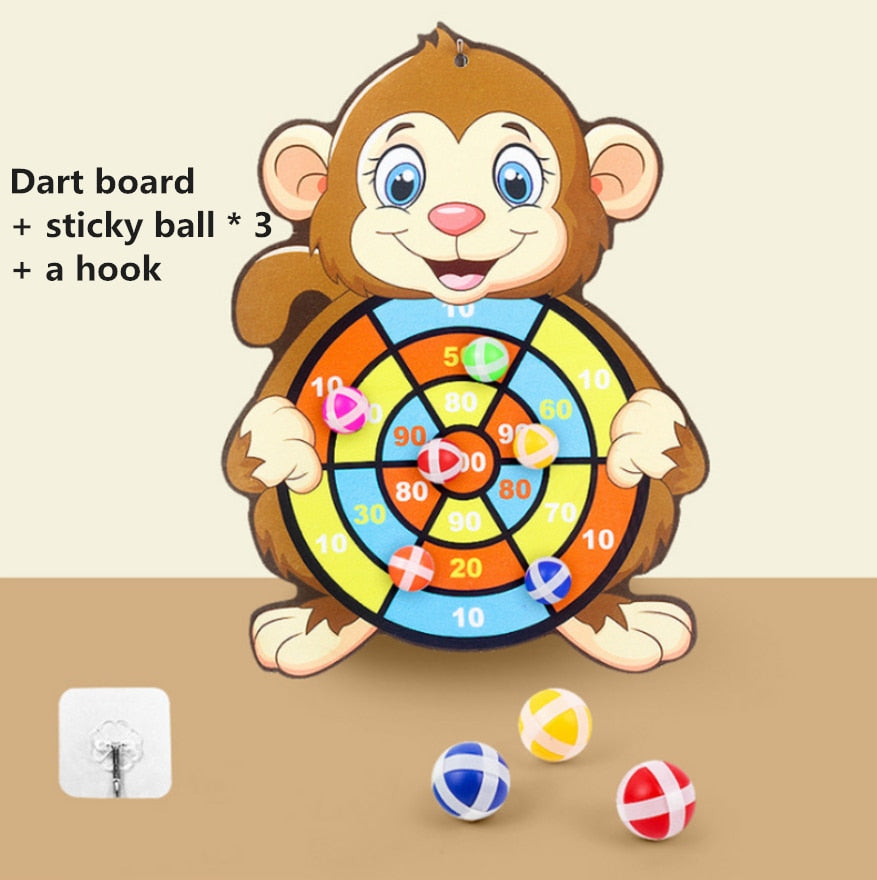 Cartoon Animal Dart Board Sticky Ball - Child Montessori Toys for Kids 2 to 4 Years Old