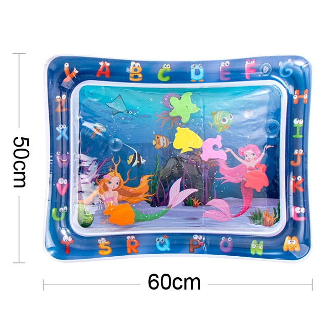 Baby Kids Water Play Mat Inflatable PVC Infant Tummy Time Playmat Toddler Water Pad For Baby Fun Activity Play Center