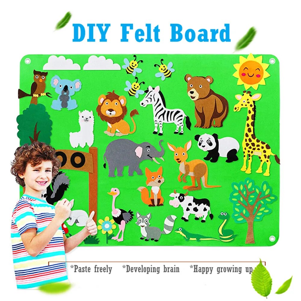 Felt Board Stories Set Montessori Ocean Farm Insect Animal Family Interactive Preschool Early Learning Toddlers Toys for Child