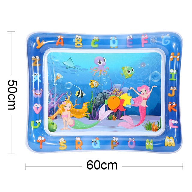 Baby Kids Water Play Mat Inflatable PVC Infant Tummy Time Playmat Toddler Water Pad For Baby Fun Activity Play Center