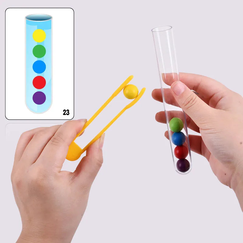 Clip Beads Test Tube Toys For Children Logic Concentration Fine Motor Training Game Montessori Teaching Aids Educational Toy