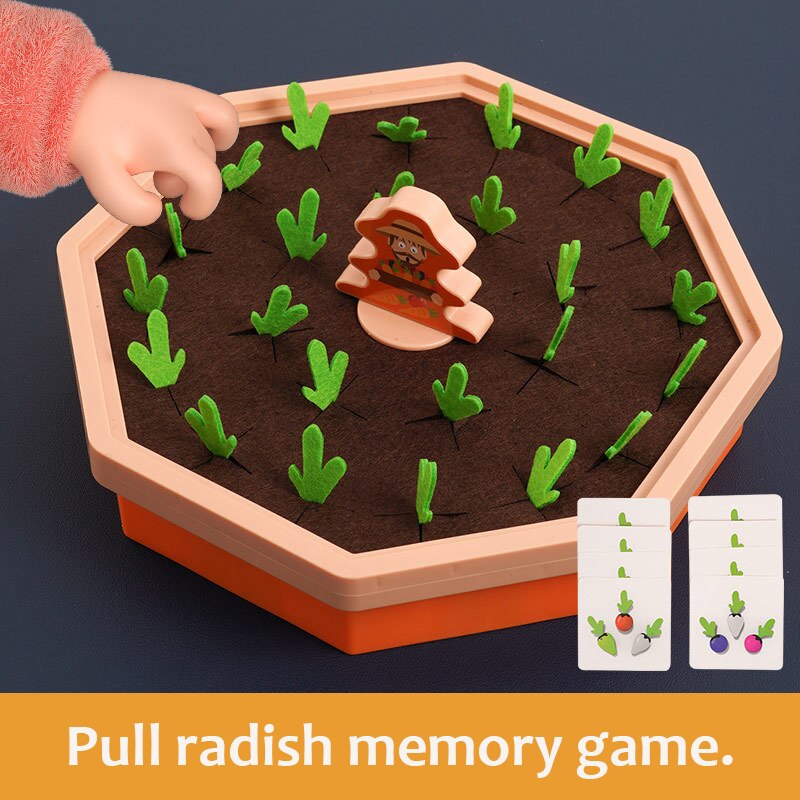 Kids Early Education Toy Parent-child Interaction Vegetable Developing Pull Radish Memory Hands-on Carrot Interactive Table Game