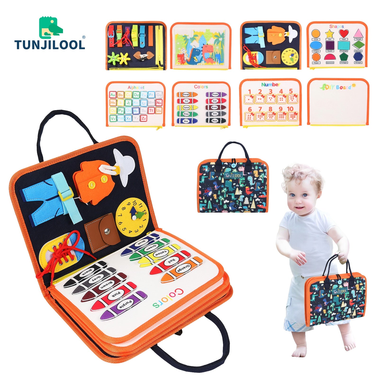 Montessori Busy Board 3D Baby Story Cloth Book  Children Intelligence Learning Early Educational Toys